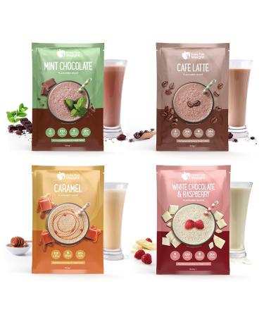 21x Meal Replacement Shakes Bundle (Mint Chocolate Cafe Latte Caramel White Chocolate & Raspberry) Variety 21 Count (Pack of 1)