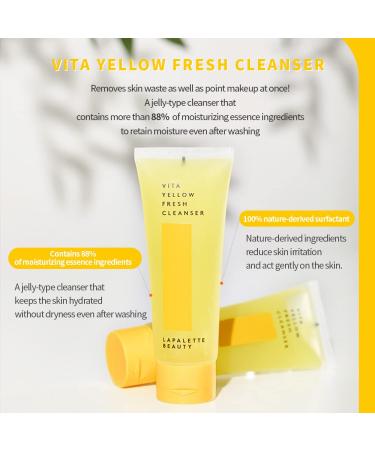 Beauty Vita Yellow Fresh Cleanser - Gentle Make-up Remover | 88% Moisturizing Essence | Korean Skincare 3.38fl.oz - Buy Online on GoSupps.com