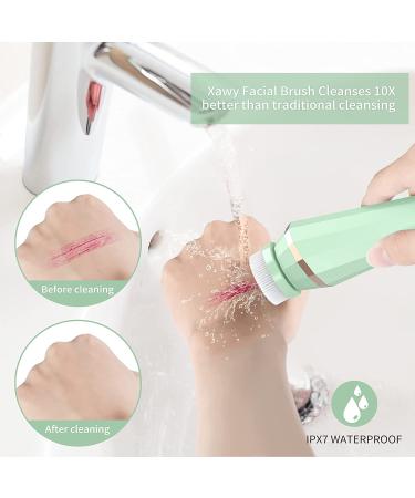 Xawy Facial Cleansing Brush - Rechargeable Waterproof 360 Spin Face Scrubber with 3 Modes and 4 Brushes for Deep Cleansing and Exfoliation - Ideal for Blackhead Removal and Massaging - Buy Online on GoSupps.com