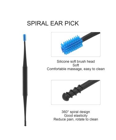 Spiral Silicone Ear Wax Removal Tool - Double Headed Massage & Cleaning Ear Plugs (Blue) - Buy Online on GoSupps.com