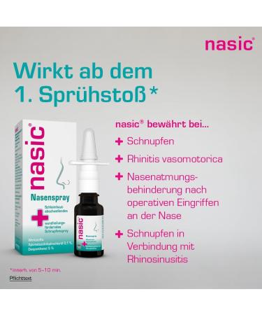 Nasic Nasal Spray PLUSS - Decongestant & Wound Healing for Adults & Kids | Xylometazoline & Dexpanthenol | 2x10ml Pack | International Shipping - Buy Online on GoSupps.com