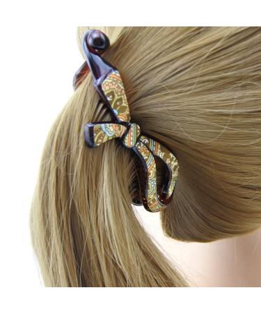 Meilliwish Noble Banana Hair Clip for Women - Brown | Elegant Wedding Accessory (H87) - Buy Online on GoSupps.com