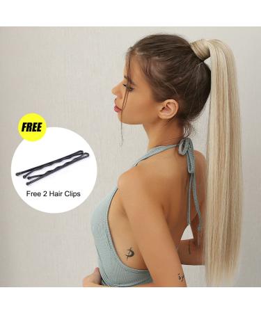 Obei 24-Inch Ash Blonde Mixed Long Straight Synthetic Ponytail Extension with Velcro Fastener - Natural Look for Women - Buy Online on GoSupps.com