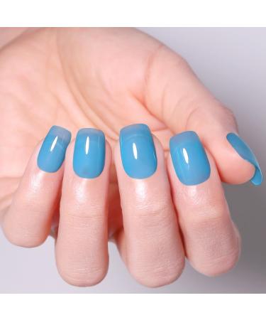 Imtiti Jelly Ocean Blue Gel Nail Polish 15 ml Sheer Colour Peacock Blue UV/LED Soak Off Sky Blue Gel Polish for DIY Nail Art Manicure at Home 1 Piece - Buy Online on GoSupps.com