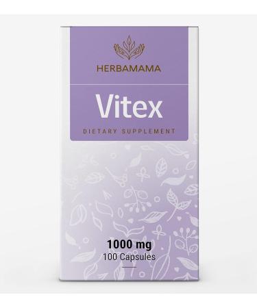 HERBAMAMA Organic Vitex Chasteberry Supplement for Women - Vegan 1000mg 100 Capsules - Buy Online on GoSupps.com