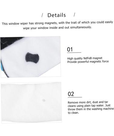 30 Pcs Glass Wiper Accessory Bag Magnet Glass Wipe Magnetic Window Cleaner Strip Double Sided Window Cleaner Refill Window Cleaner Rubber Strip Double Layer Cotton Felt White White 10.5X4CM - Buy Online on GoSupps.com