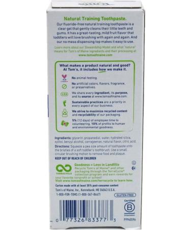 Tom's of Maine Fluoride-Free Children's Toothpaste - Mild Fruit Flavor - 1.75 oz - 2 Pack | International Shipping Available - Buy Online on GoSupps.com