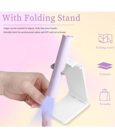 Portable UV Light for Gel Nails - Handheld LED Nail Lamp Rechargeable Flash Cure with Stand - Perfect for Salon & Home DIY (Purple - Buy Online on GoSupps.com
