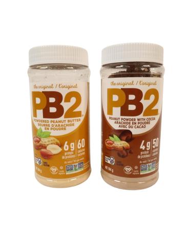 Peanut Butter Powder - Original Peanut Butter 184g and Chocolate Peanut Butter 184g - High Protein Powdered Peanut Butter. Versatile and Low-Calorie Protein Peanut Butter.