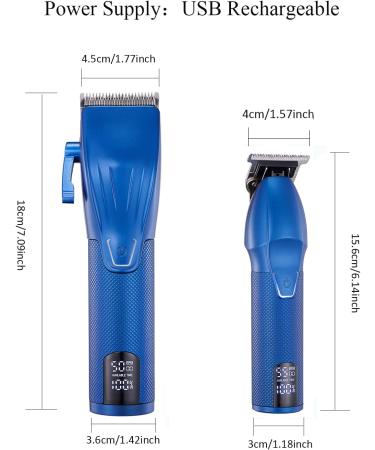 Professional Hair Clippers & Beard Trimmer Kit - Cordless T-Blade Edgers for Men | Rechargeable Hair Cutting Tools | Ideal Christmas Gifts (Blue - Buy Online on GoSupps.com
