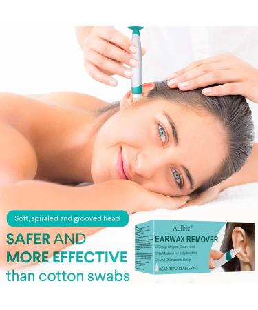 Aolbic Ear Wax Removal Spiral Tool Kit | Safe & Reusable for Adults & Kids | 16 Replacement Heads | Easy Ear Wax Removal - Buy Online on GoSupps.com