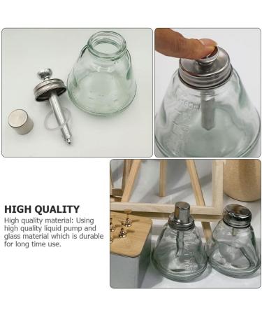 iplusmile 180ML Push Down Pump Dispenser Glass Bottle Lockable Pump Dispenser Bottle Push Down Manicure for Nail Polish Makeup Remover - Buy Online on GoSupps.com