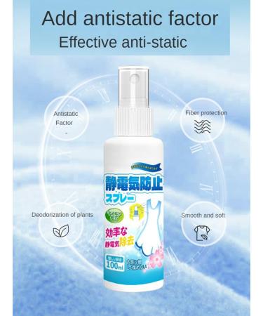 (Two bottles) 2 * 100ml Anti-static Spray Hair Clothes Static Free Smoothing Fabric Wrinkles Gentle Deodorizing (blue) - Buy Online on GoSupps.com