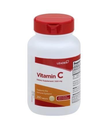 LEADER Vitamin C Tablet 500Mg 250 Count per Bottle (2 Pack)