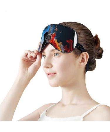 Sleep Eye Masks Guitar with Flames and Fire Sleep Eye Mask & Blindfold with Elastic Strap/Headband for Women Men Sleep Travel Nap - Buy Online on GoSupps.com