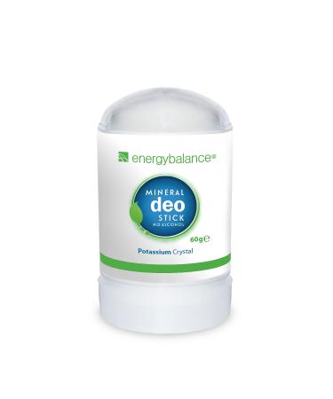 EnergyBalance Deo-Stick crystal 60g without aluminum (aluminum chlorides) - For men and women - Odorless - Deodorant - Brand quality from Switzerland