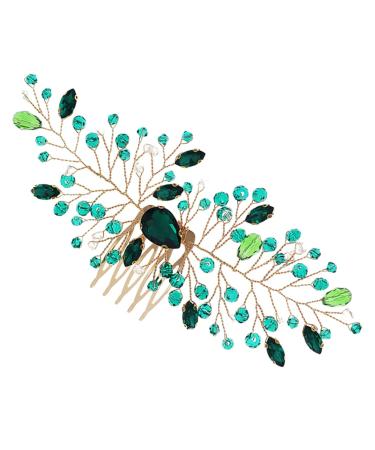 minkissy Bride Wedding Hair Accessories Bride Hair Comb Bridal Crystal Hair Comb Rhinestones Rhinestone Insert Comb Rhinestone Hair Comb Personality Hair Piece The Photo Headgear Zinc Alloy