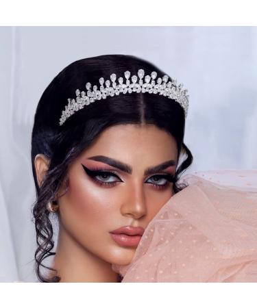 Aoligrace Small Cubic Zirconia Wedding Tiara - Sparkly CZ Princess Crown for Women | Mini Bridal Prom Hair Accessory - Buy Online on GoSupps.com