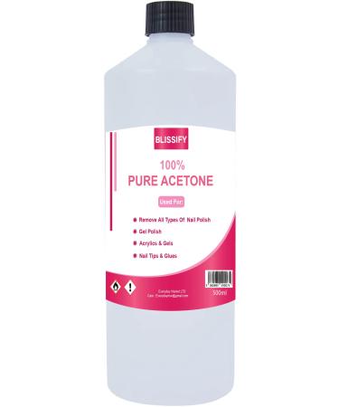 Pure Acetone 99.5% - Lab Grade Acetone for Cleaning Electronics - Beauty Nail Solution - Versatile Solvent for Removing Paint & Varnish (500ML Pack of 1) 500 Ml