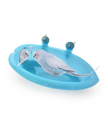 chenchen Mirrored Bird Bathroom, Bird Bathing Box for Small Parrots, Parakeets, Canaries and African Grey Parrots, Bathtub Bird Shower Accessories 7.4x3.9x1.4inch