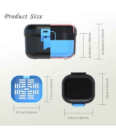 BVN Leak-Proof Prosthesis Box | Sustainable Denture Box with Sieve | Ideal for All Ages - Black & Blue - Buy Online on GoSupps.com