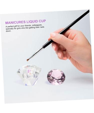 POPETPOP 1pc Nail Art Crystal Cup Glass Container with Lid Nail Powder Dish Nail Monomer Liquid Bowl Glass Nail Dish Transparent Nail Polish Crystal Nail Art Cup White Crystal Cup Bowl Care 5.5x5.5cm Pink - Buy Online on GoSupps.com