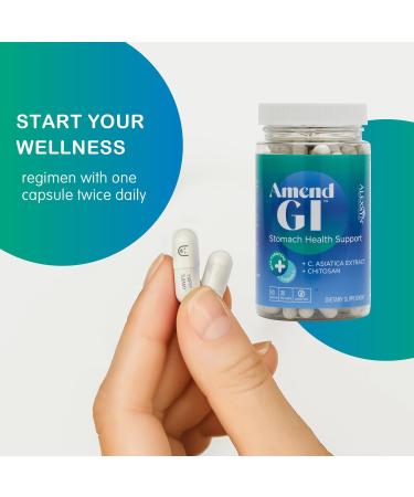 Alexsyn Amend GI All-Natural Stomach Health Support 60 Capsules - Nutraceutical for Stress-Induced Ulcer Symptoms - Supports Healing and Digestive Health with Asiatica Extract & CM Chitosan - Buy Online on GoSupps.com