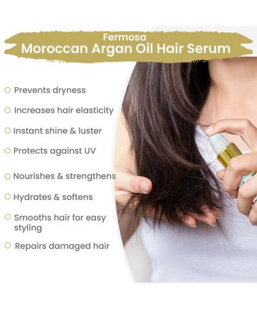 Fermosa Moroccan Argan Oil Hair Serum - Premium Hair Repair & Care | 3.4oz/100ml - International Shipping Available - Buy Online on GoSupps.com