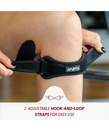 KARM Plus Size Knee Brace - Patellar Tendon Support Strap for Knee Pain - Stabilizing Brace for Jumpers Knee - Single Strap Black (2XL/3XL/4XL/5XL/6XL) - Buy Online on GoSupps.com