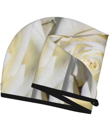 Hair Towel Wrap - Quick Drying Turban with Button | White Rose Hair Drying Towel - Buy Online on GoSupps.com