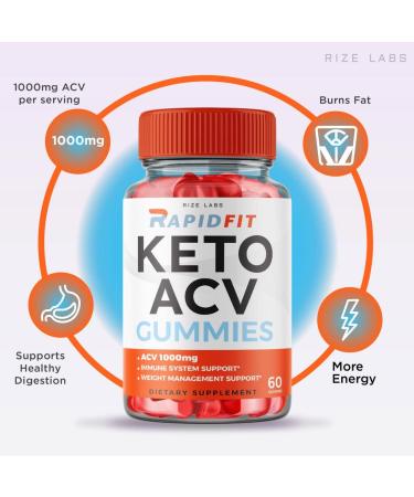 RapidFit Keto Gummies with Apple Cider Vinegar - Advanced Weight Loss Supplement - 60 Gummies - Buy Online on GoSupps.com