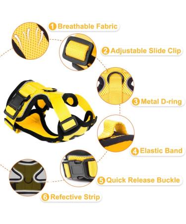 Breakproof Cat Dish & Adjustable Leash Set - Soft Reflective Kitten Vest for Small Cats (Yellow XS) - Buy Online on GoSupps.com