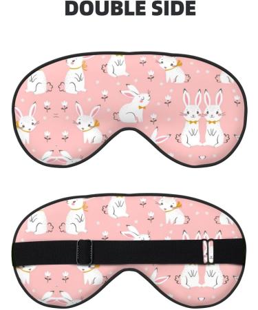 SSIMOO Cute White Bunnies Soft Sleep Eye Mask - Breathable Eye Patch for Women | Perfect Travel Accessory & Relaxation Aid - Buy Online on GoSupps.com