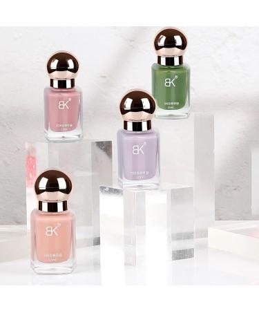 Nail Polish Set Quick Dry & Long Lasting Rose Pink Nail Varnish Nude Pink Nail Polish 4 Color Nail Polish for DIY Nail Art at Home No Need Cure 15ML - Buy Online on GoSupps.com