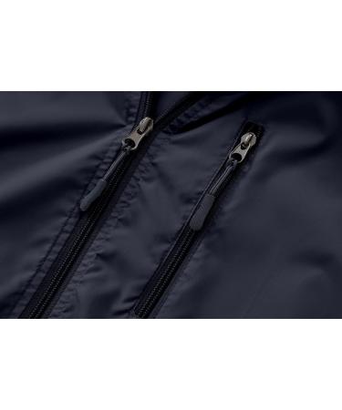 Spmor Men's X-Large Navy Waterproof Windbreaker Jacket - Lightweight & Packable - Buy Online on GoSupps.com