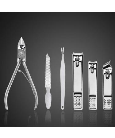 18 Piece Professional Stainless Steel Manicure Set with Travel Case - Nail Clippers, Pedicure Kit, Grooming Tools for Nail Care - Black - Buy Online on GoSupps.com