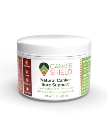 Canker Shield - Natural Rapid Healing Canker Sore Treatment and Mouth Ulcer Treatment - Works to Quickly Relieve Pain, Heal, and Prevent Canker Sores and Mouth Ulcers.