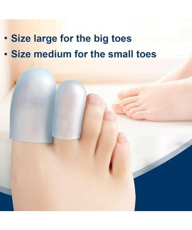 Gel Toe Caps - 4 Pairs of Big Toe Guards for Men & Women | Protect Against Ingrown Toenails Blisters Calluses & Chicken Eyes - Buy Online on GoSupps.com