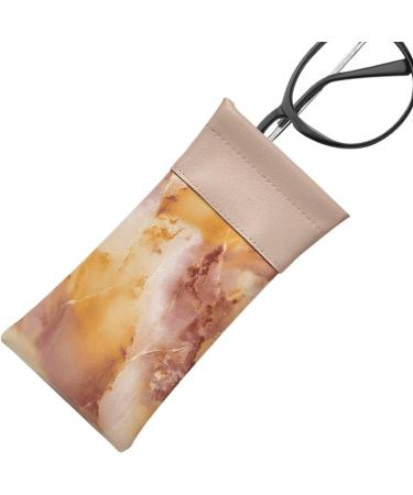 Facynde Water-Repellent Sunglasses Case - Marble PU Leather Squeeze Top Bag for Men & Women - Soft Stylish Pink Glasses Holder - Buy Online on GoSupps.com