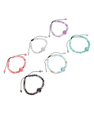 DOITOOL 6pcs Motion Sickness Braided Bracelet Natural Clay Sport Glasses Sports Decor Car Sickness Glasses Heishi Clay Bead Bracelets Motion Nausea Bands String Beaded Bracelets Friendship