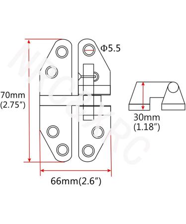 NRC&XRC Heavy Duty 316SS Marine Grade Casting Hatch Hinge 2-3/4 x 2-3/4 for Boat RV - Buy Online on GoSupps.com