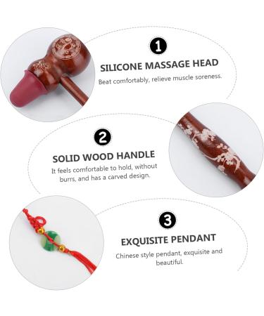 Minkissy 4-Piece Wooden Body Massage Hammer Set - Full Body Percussion Tool with Silicone Pumpkin Head for Ultimate Relaxation - Buy Online on GoSupps.com