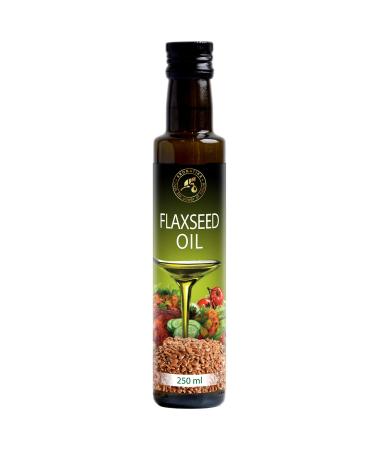 Linseed oil 250ml - natural - cold -pressed - glass bottle - Omega 3 6 - Healthy cuisine - Ideal for salad dressings - sauces - soups - baked goods - desserts