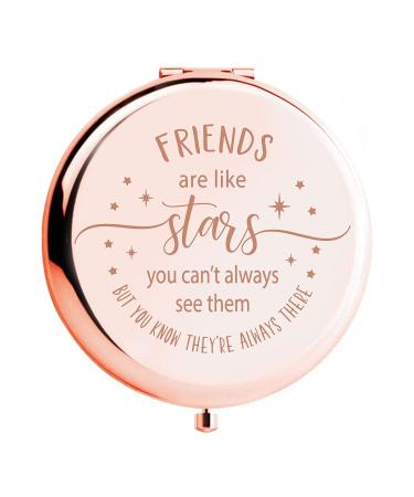 WHING Inspiring Friendship Travel Compact Pocket Makeup Mirror for Best Friend Women  Friends  Sister  Coworkers Birthday Thanksgiving