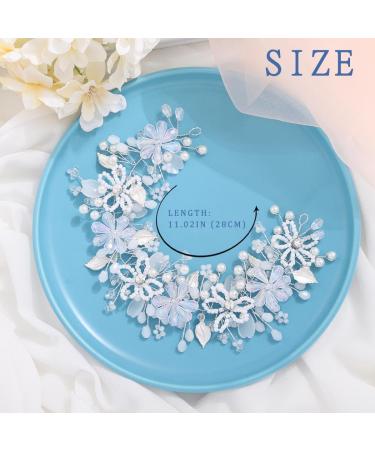 IYOU Bridal Wedding Hair Vines Silver Flower Headbands Pearls Communion Bride Bridesmaid Hair Accessories for Women and Girls - Buy Online on GoSupps.com