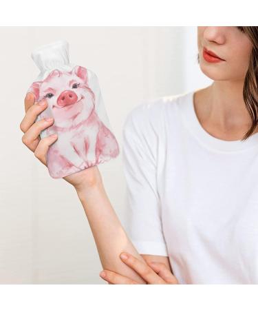 Cute Pig Hot Water Bottle with Plush Cover - Hand Warmer for Adults & Children - 26.5x15.3cm - International Shipping - Buy Online on GoSupps.com