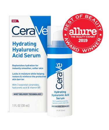 CeraVe Hyaluronic Acid Face Serum 1oz - Hydrating Serum with Vitamin B5 for Normal to Dry Skin - Paraben & Fragrance Free (2 Pack) - Buy Online on GoSupps.com
