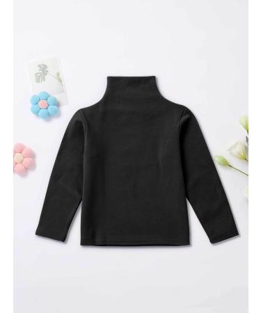Hansber Baby Girls Boys Thermal Turtleneck Top | Stretchy Long Sleeve Baselayer | Black 5-6 - Buy Online on GoSupps.com