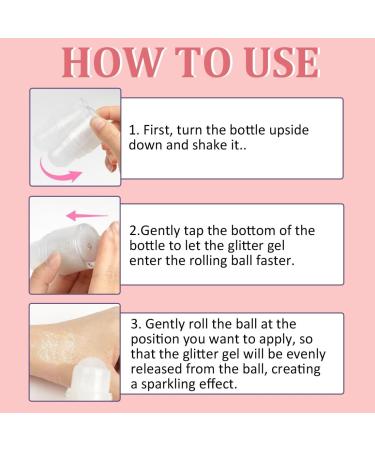  Jiounie Roll-on Roll On Glitter Gel Body Face Hair 25ml Pink - Buy Online on GoSupps.com