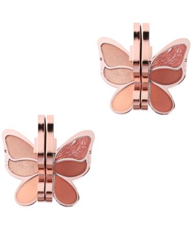 DOITOOL 2 Pcs Eyeshadow Palette Glitter Eye Shadow Glitter Makeup Cheek Blusher Girl Supplies Natural 1 count (Pack of 1) As Shown 1x2pcs